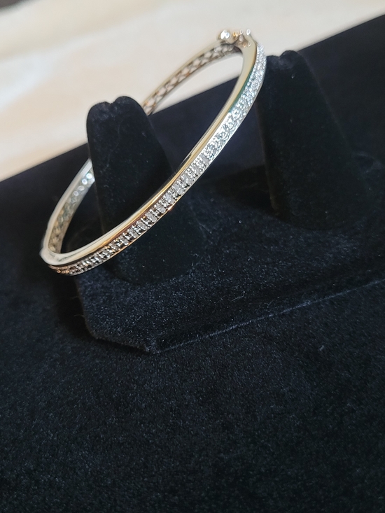 Jewelry - Classic Silver Crystal Pavé Bangle Bracelet - Silver